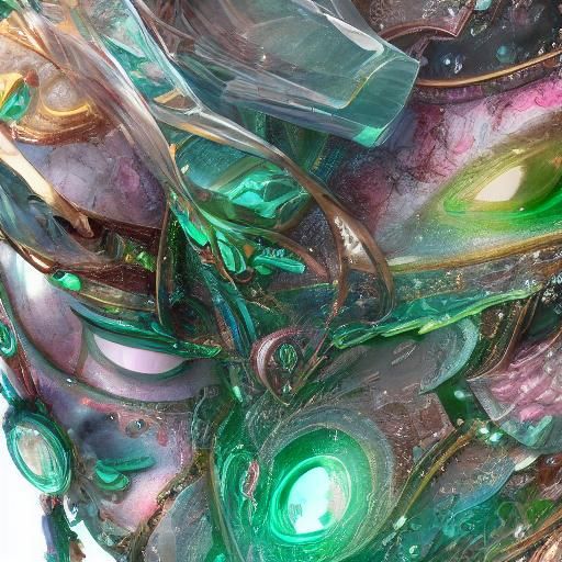 Emerald Glass Rose in Sunlight: Graffiti Art