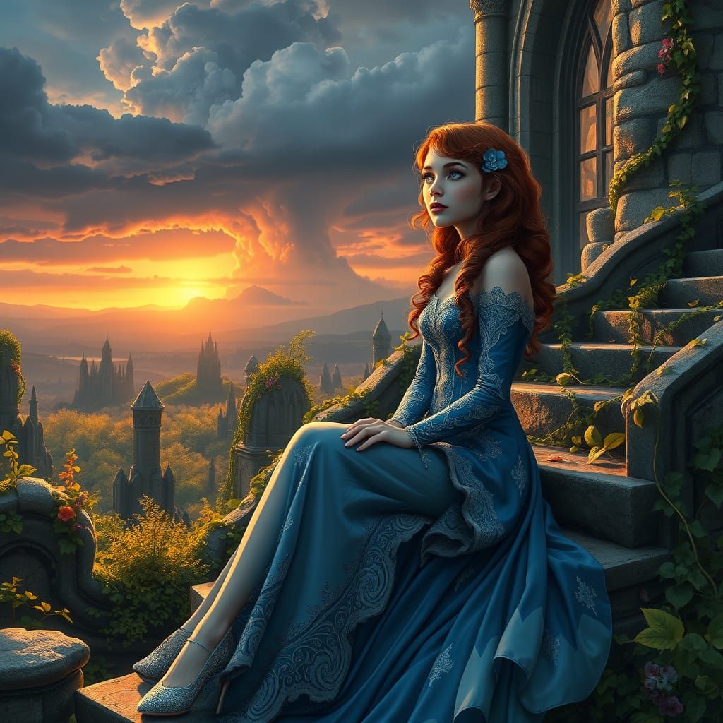 Mystical Princess in a Whimsical Castle