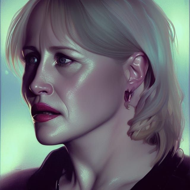 Patricia Arquette Portrait in Twin Peaks Style