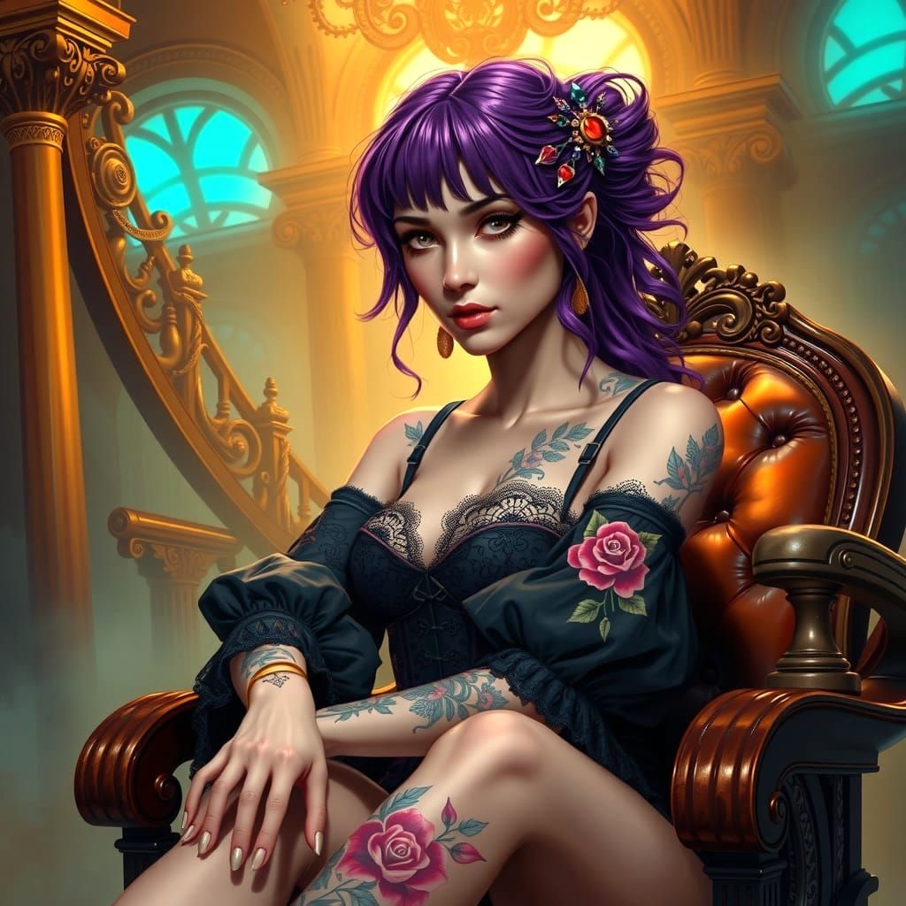 Steampunk Beauty in Lavender Locks