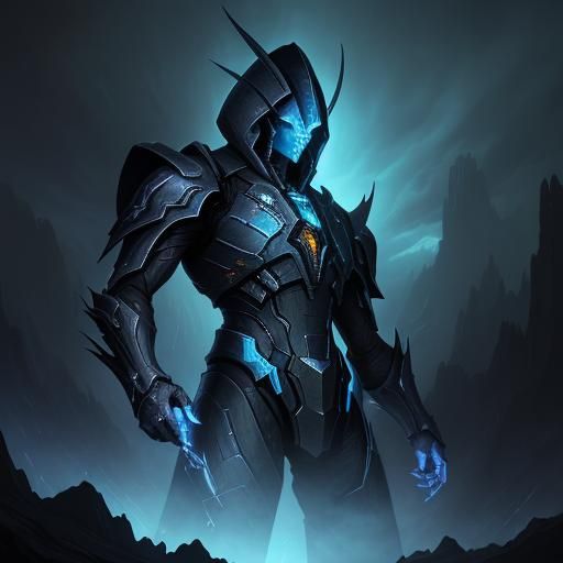 Imposing Protoss Zealot in Alien Landscape