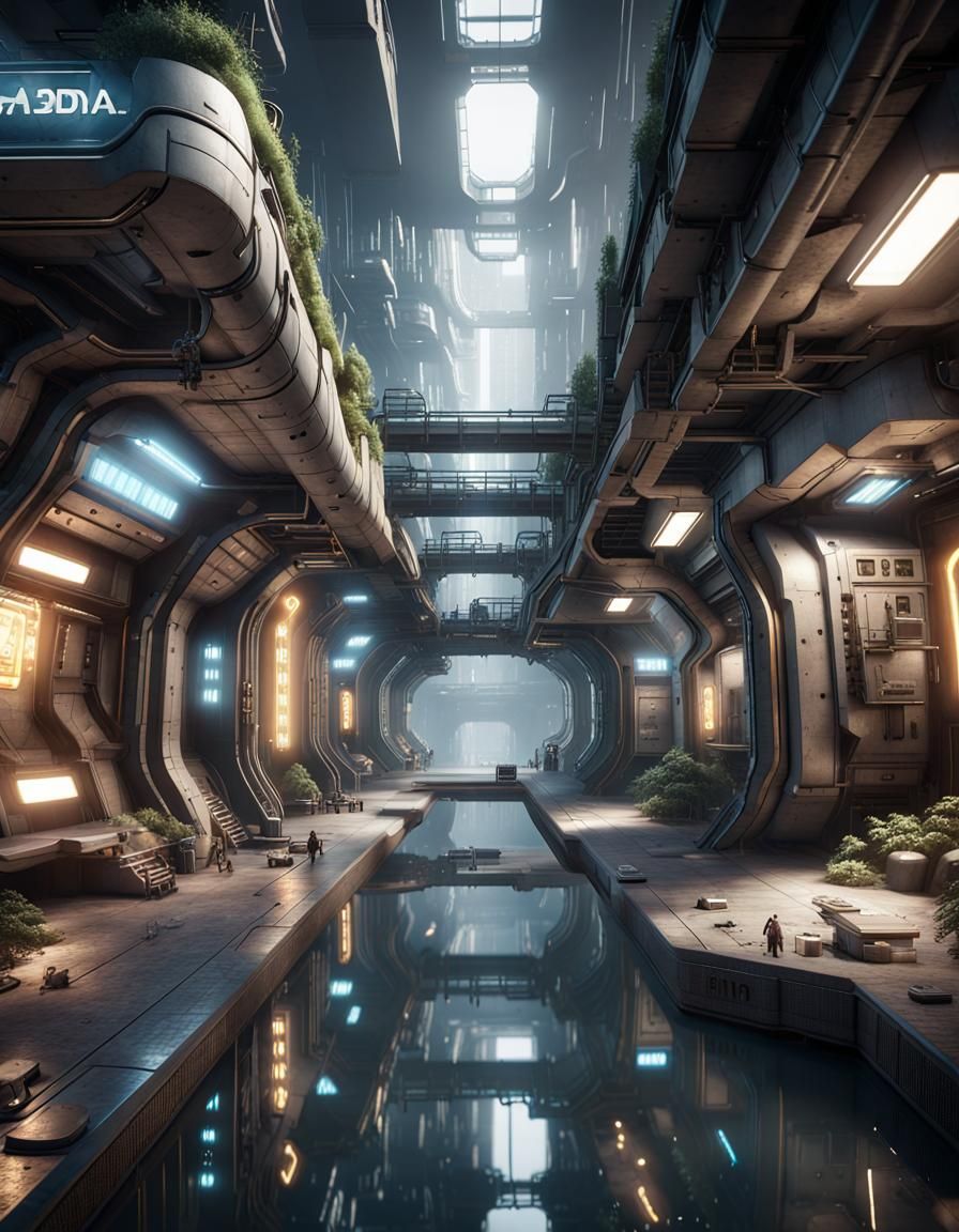 Ville futuriste souterraine