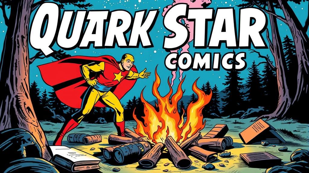 Super Quark Man Comic Book Cover, 1960s Style