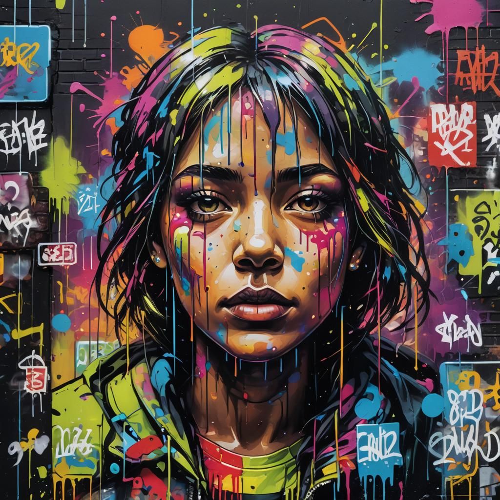 Urban Graffiti Art of "You" in Dark Alleyway