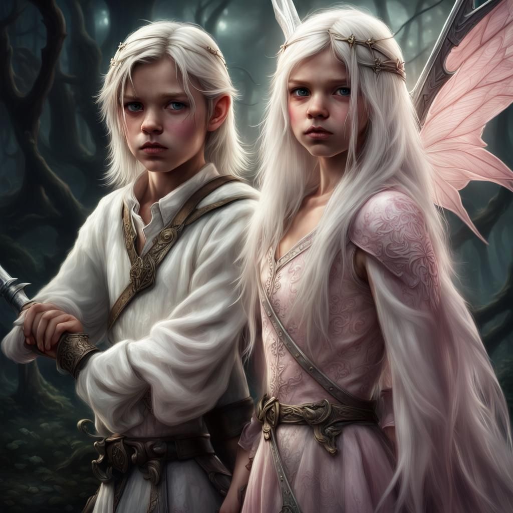 Estranged Elf and Fairy Sibling Portrait