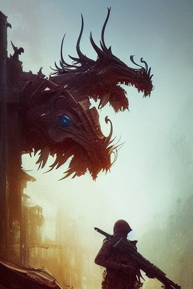 Fantasy Gate Defense: Detailed Album Art Painting