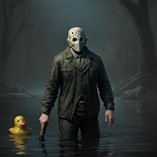 Horror Rubber Ducks in Doré and Rutkowski Style