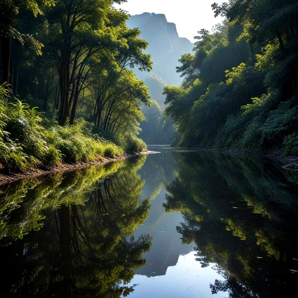 Abstract Reflective Surface: Minimalist AI Art