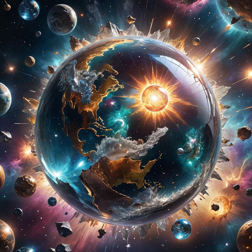 Crystal Sphere Containing Earth and Galaxy