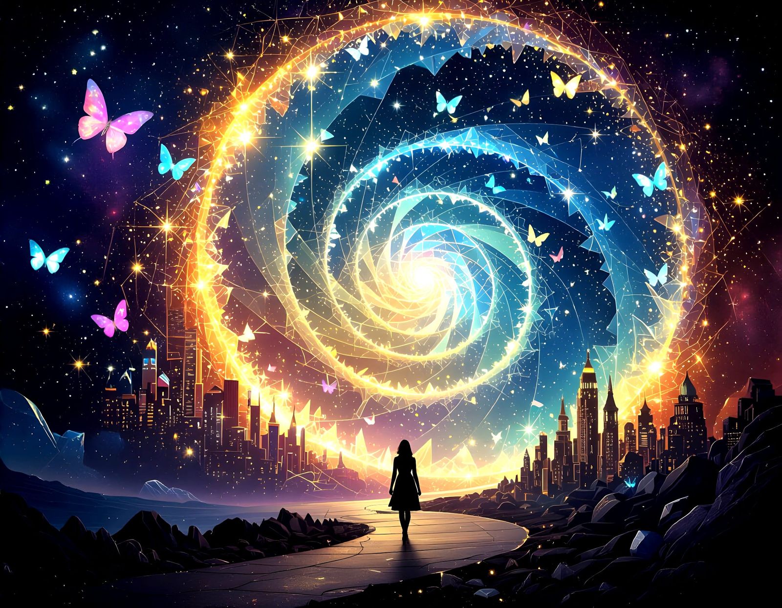 Surreal Observatory Dome with Floating River, Dreamcore Styl...