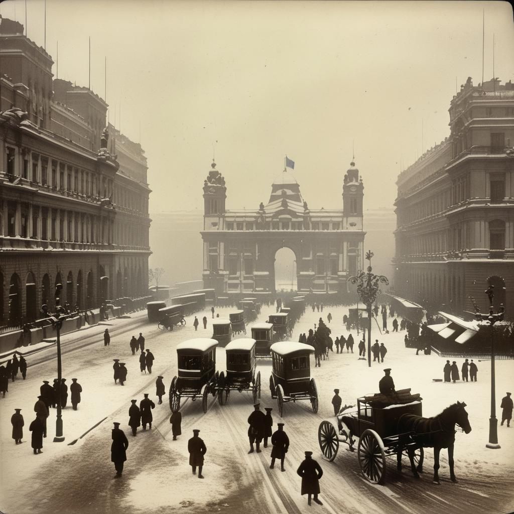 Snowfall in Buenos Aires, 1918 Photograph