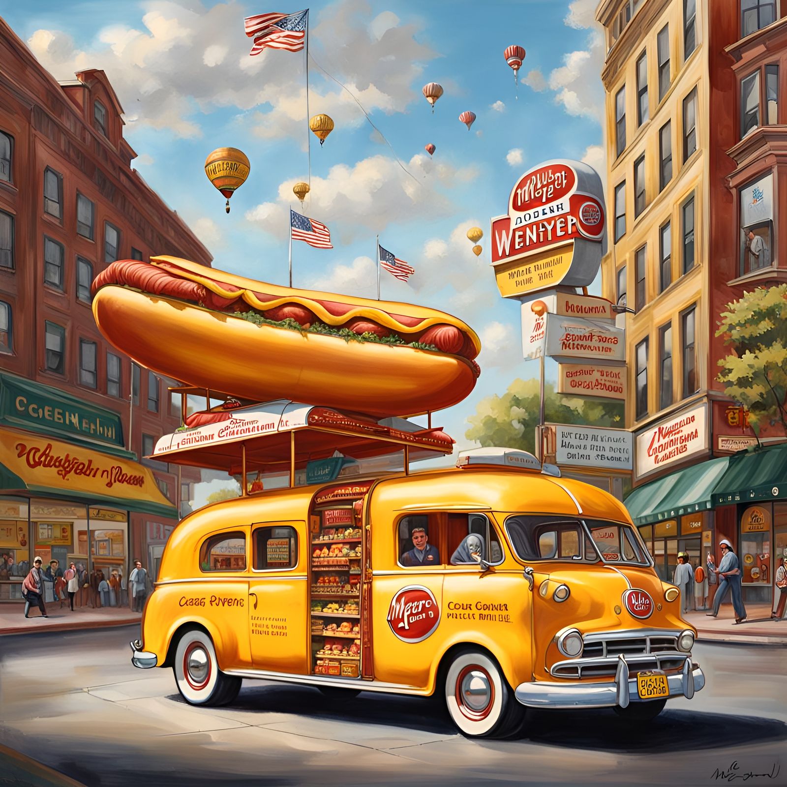Hyperrealistic Oscar Mayer Wienermobile Illustration