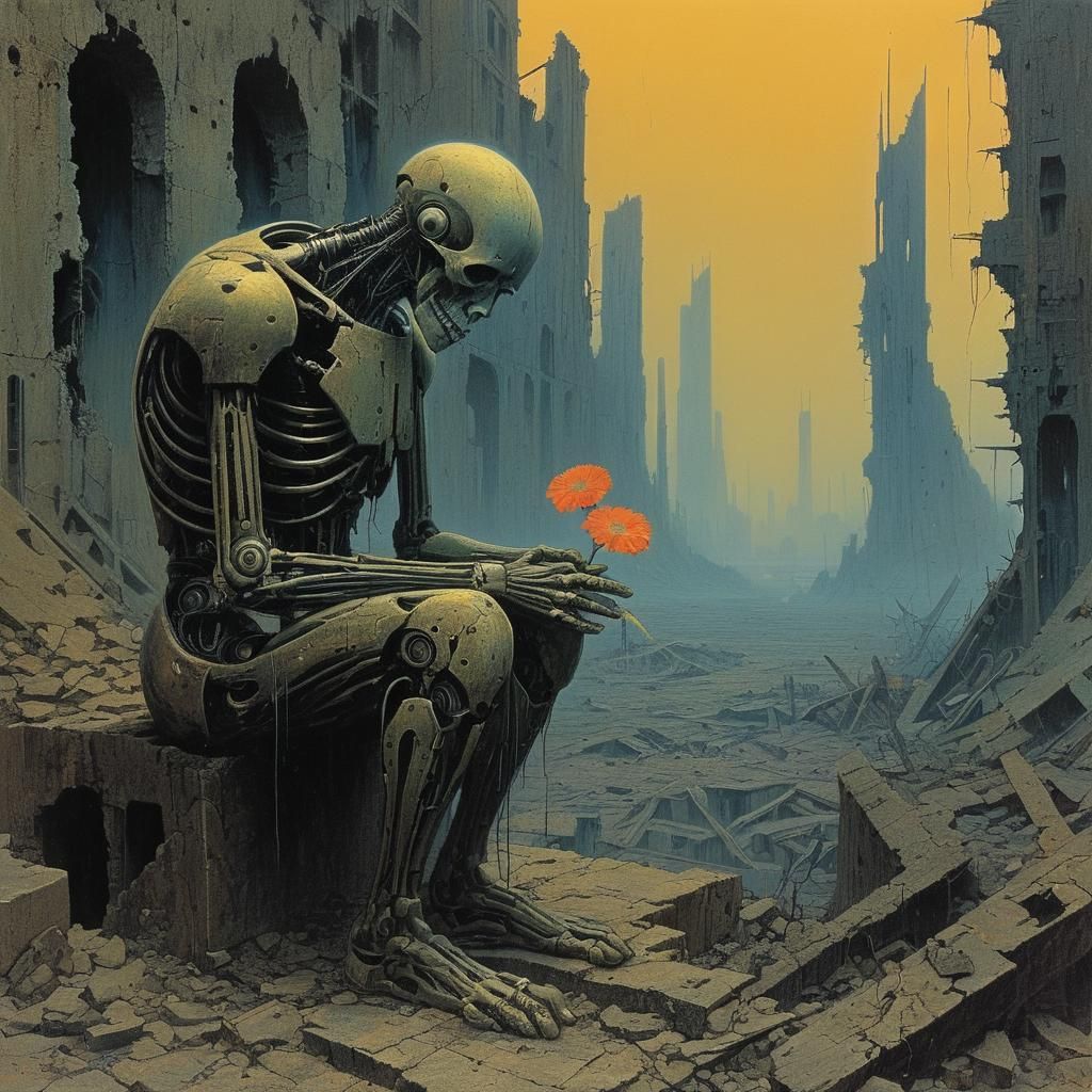 Cyborg's Tears: Hope in a Dystopian Ruin