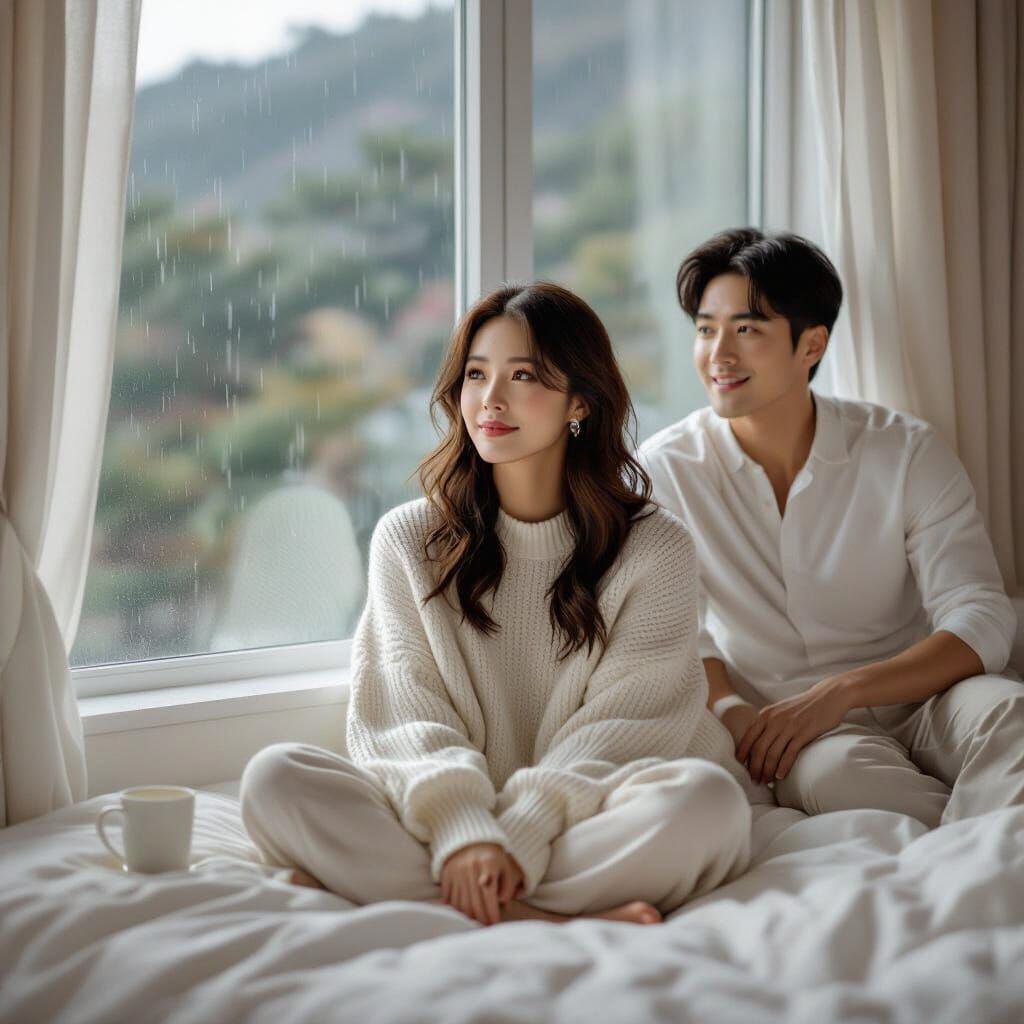Cozy Bedroom Scene in Korean Drama Style