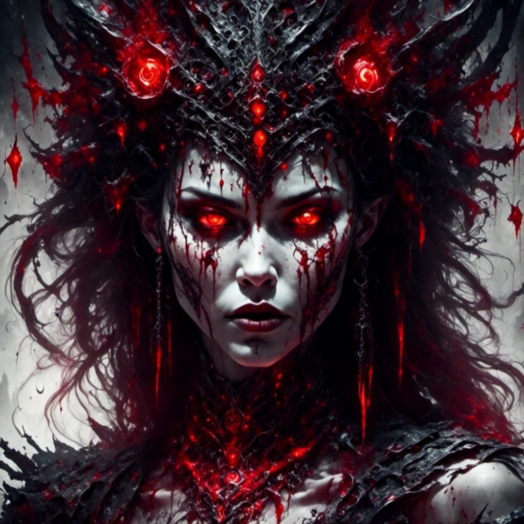 Evil Witch Conjuring Wicked Runes Being