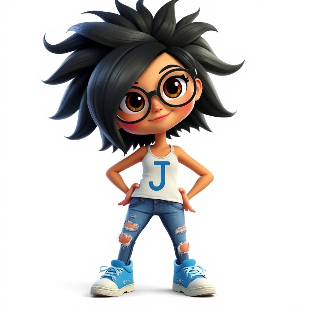 Cartoon Earth Girl in Pixar-Style 3D Animation