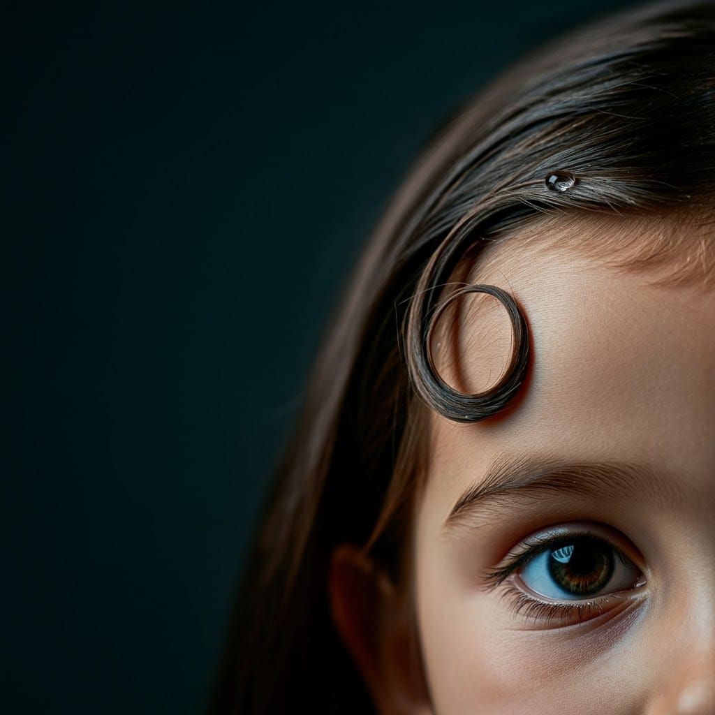 Girl's Portrait with Water Droplet in Hyper-Realistic Style