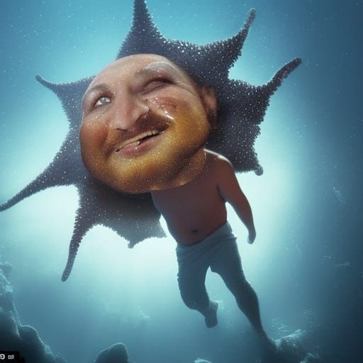 Man with starfish face
