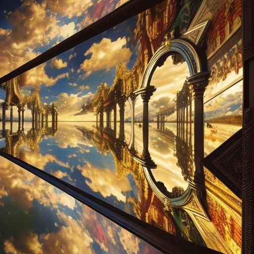 Ethereal Sky with Sunrays in 3D