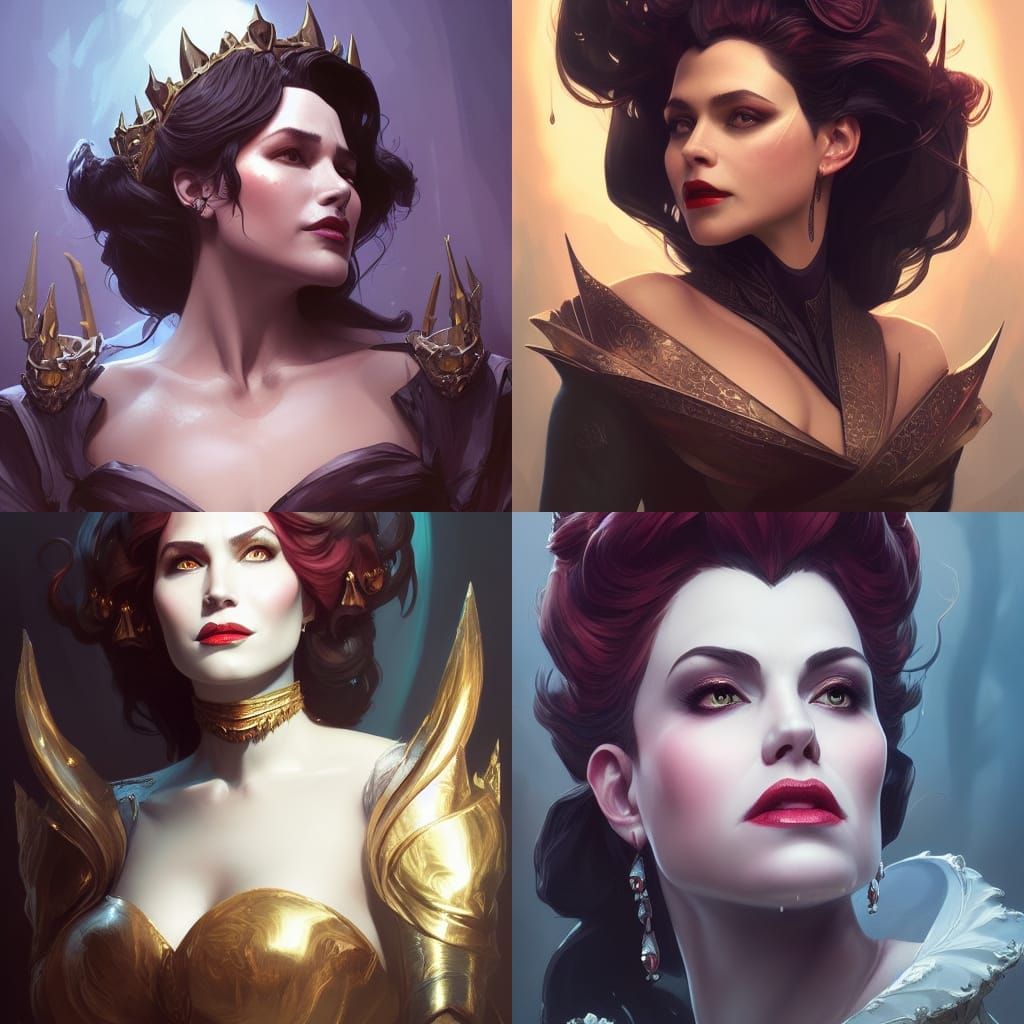 Evil Queen Portrait in Hyperdetailed Art Style