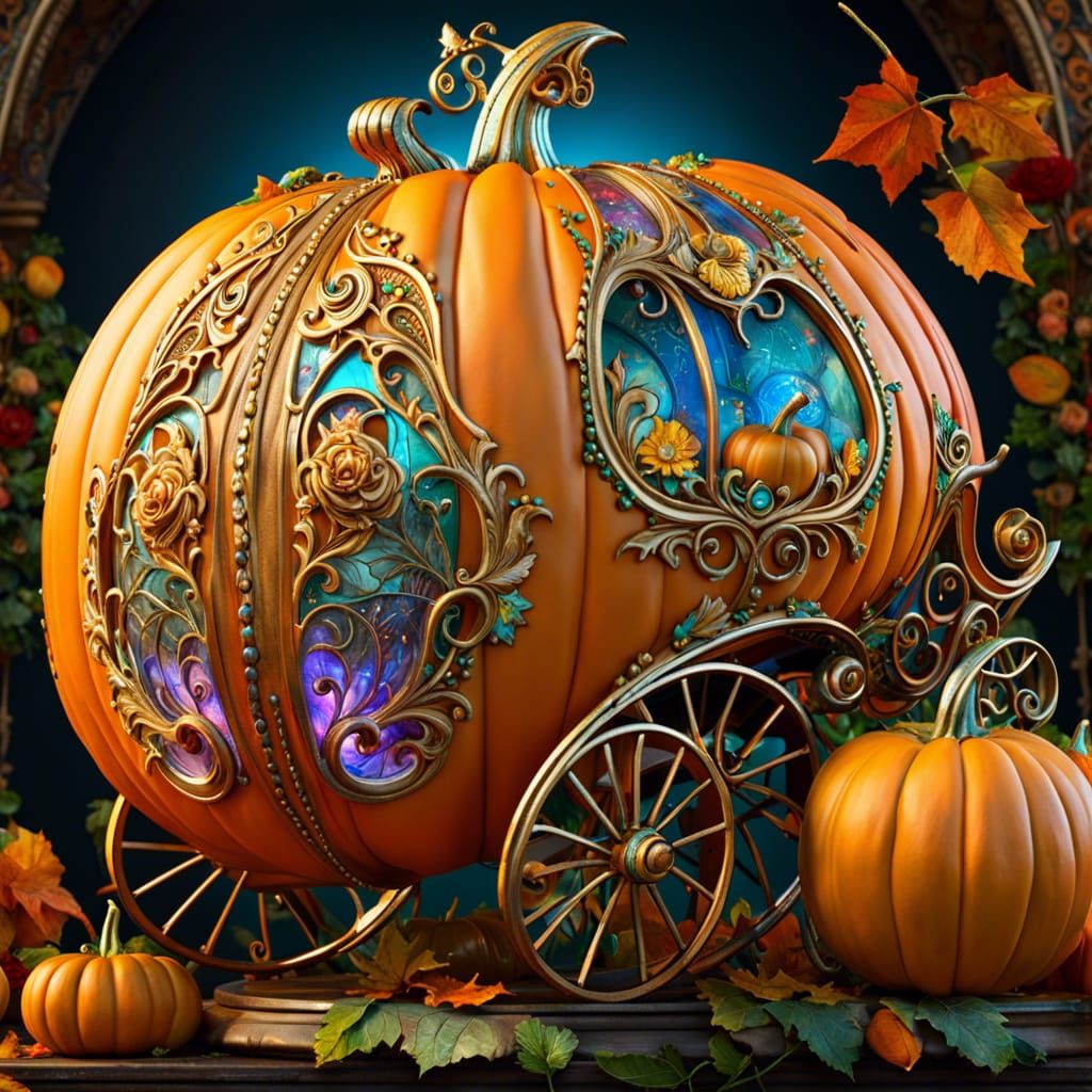 Magical Cinderella Pumpkin Carriage Fantasycore Artwork