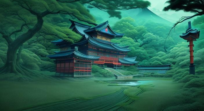 variable yokai yaojing Yaoguai reference Japanese myths and lore variable landscape and nature setting 4k resolution s...