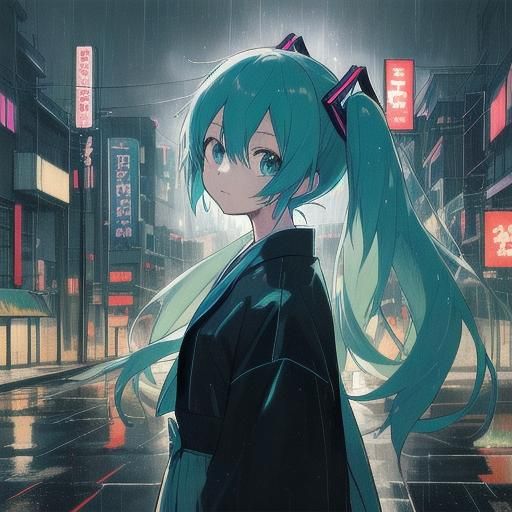 Hatsune Miku in Shinsengumi Outfit, Anime Style