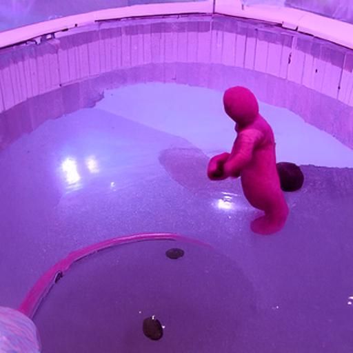 Surreal Transformation: Human Becomes Pool Toy