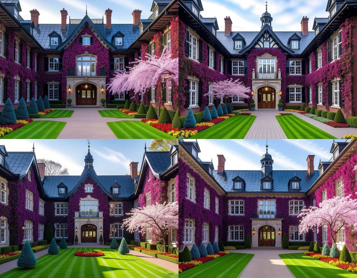 Fairy Tale School Shaped Like B with Floral Walls