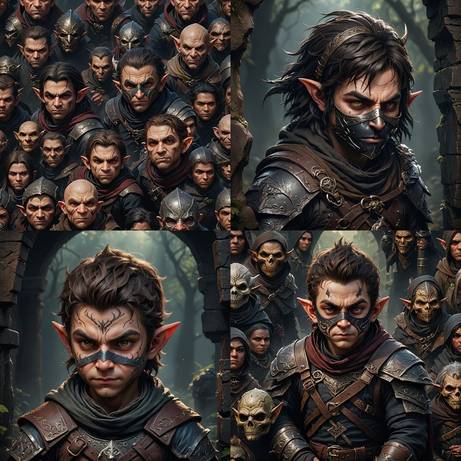 Evil Halfling Assassin Portrait in Detailed Matte Painting