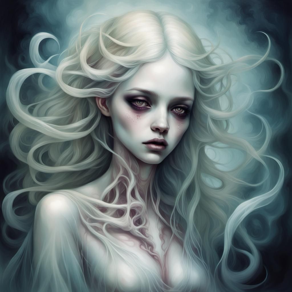 Ethereal Apparitions in Gothic Horror Style