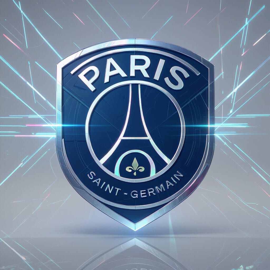 Futuristic PSG Logo Redesign in Electric Blue and Silver