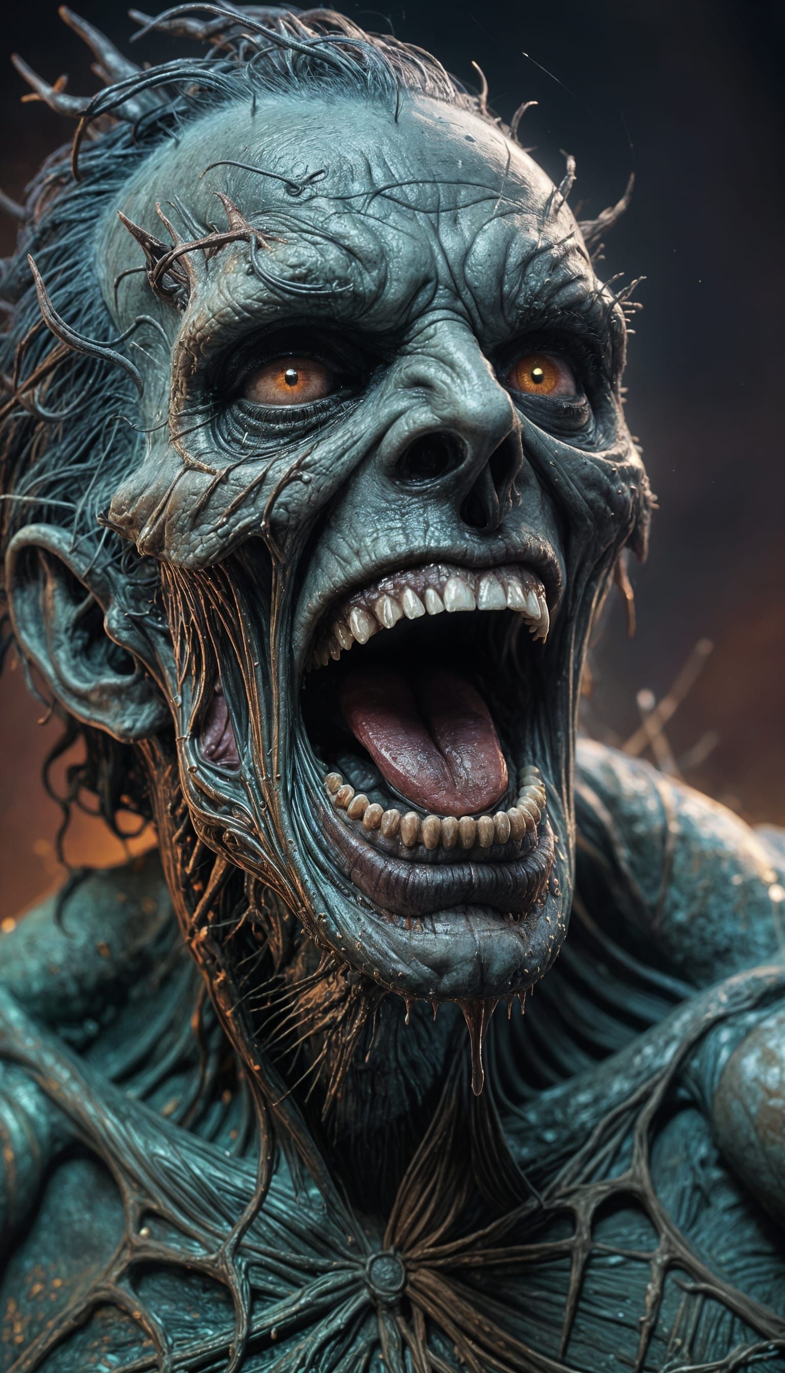 Ghoul in Splendid, Hyperrealistic Horror Art