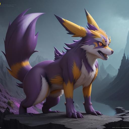 Renamon Detailed Matte Painting in Deep Color