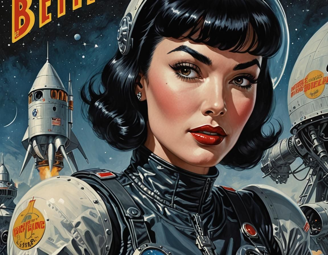 Retro Space Girl in Dave Stevens Style