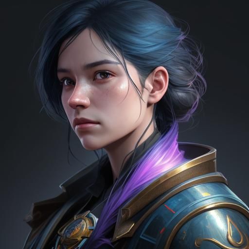 Emotional Portrait in Art Nouveau Style