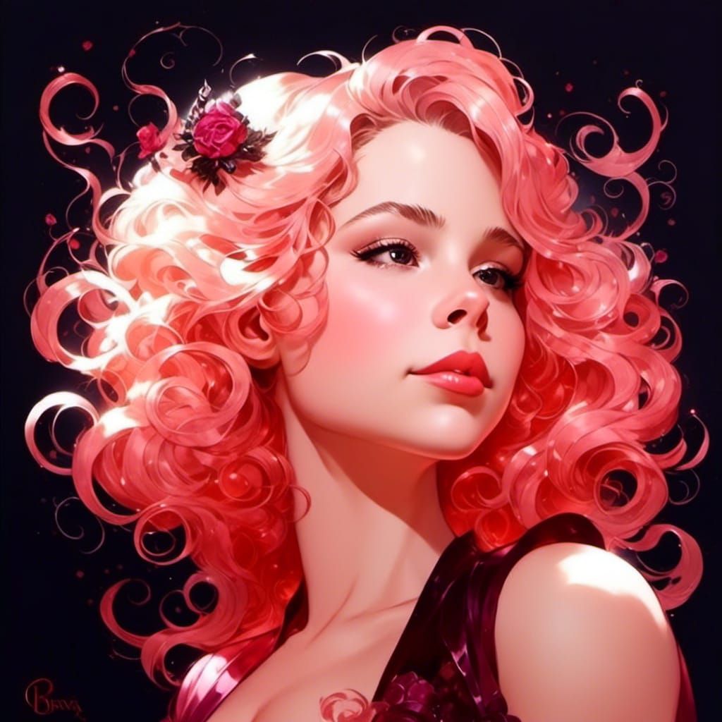 A Rococo Princess in Delicate Hyperdetailed Portraiture