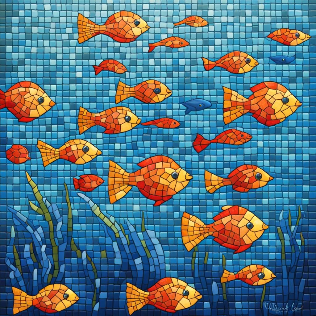Underwater Mosaic: A Colorful Aquatic Scene