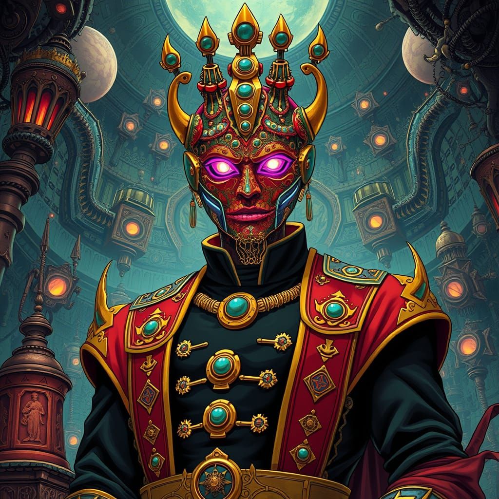 Techno Mystic Commander Zoltar in a Kaleidoscope of Colors