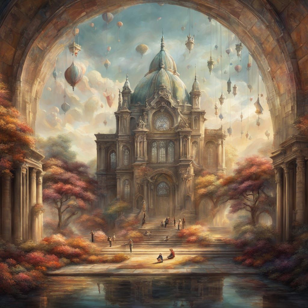 Vibrant Orchestra in Whimsical Harmony with Watercolor Hues