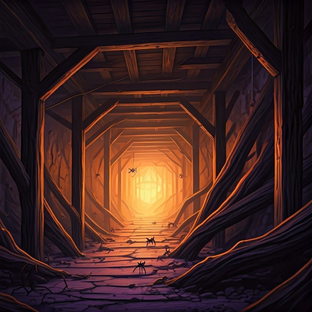 Spooky Halloween Ghouls in Dimly Lit Basement