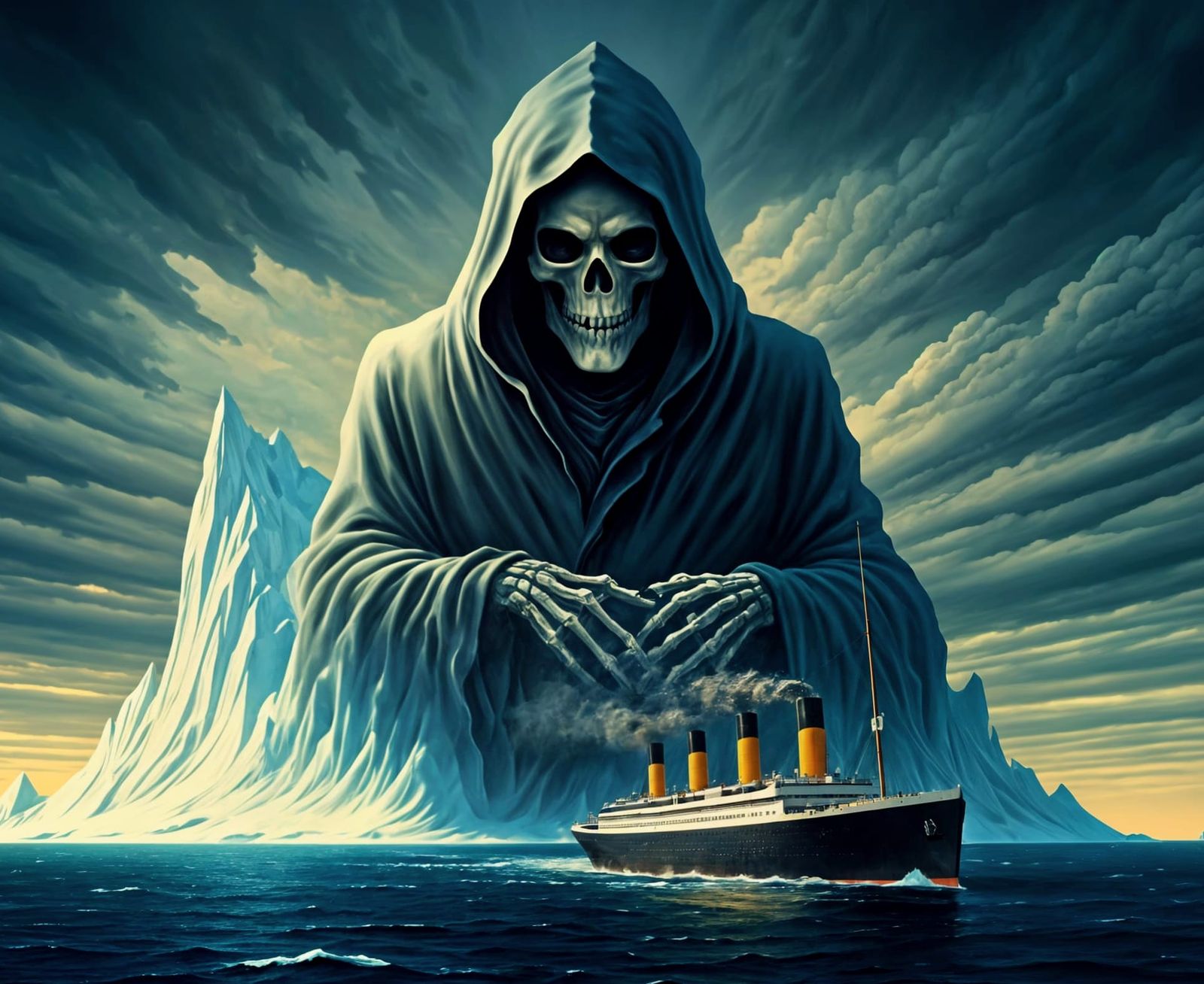 Grim Reaper Iceberg Menaces the Titanic