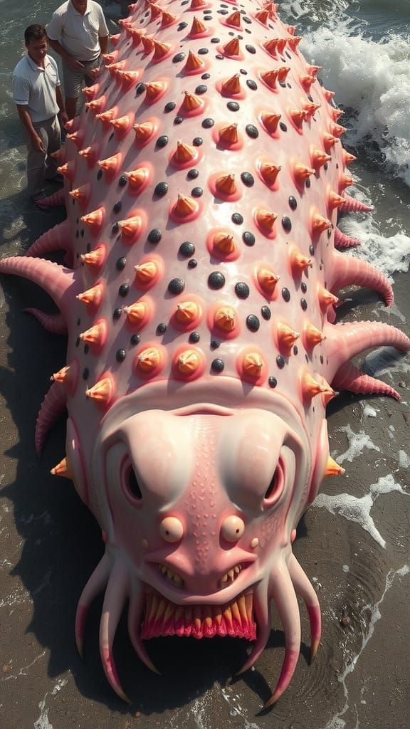 Mysterious Sea Creature Washed Ashore in Glowing, Translucen...