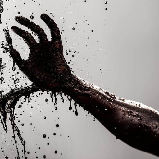 Detailed Close-Up of Oily Hands: 8K HDR Photo