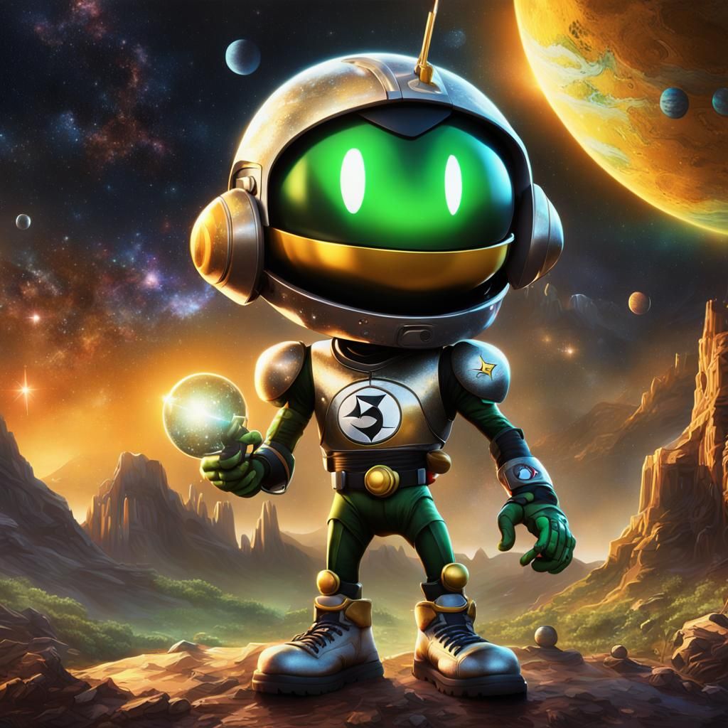 Marvin the Martian in Steelers Jersey, Sci-Fi Art