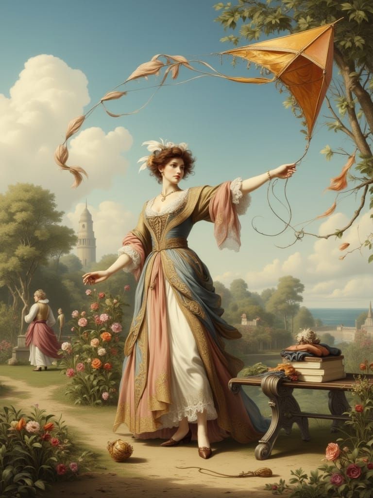 🪁🌤️Flying a Kite Oil Painting 🎨