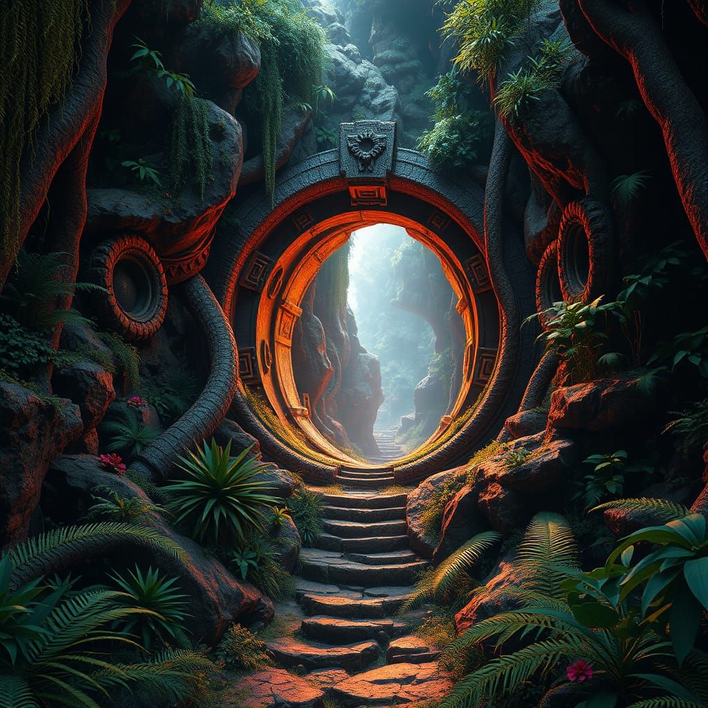 Surreal Jungle Portal Reveals Ancient Cosmic Gateway