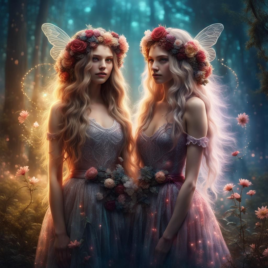 Ethereal Faerie Women in Magical Forest