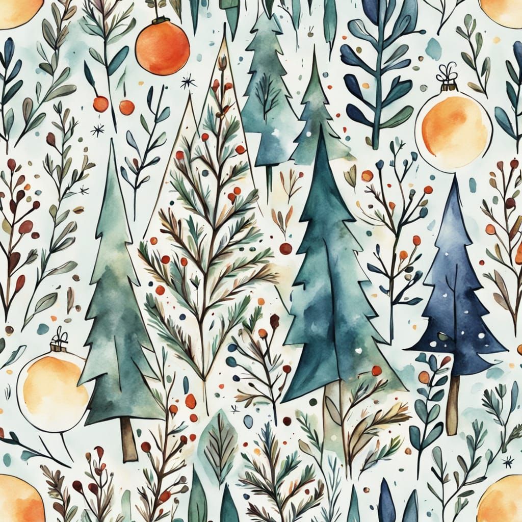 Festive Christmas Collage in Abstract Expressionism Style