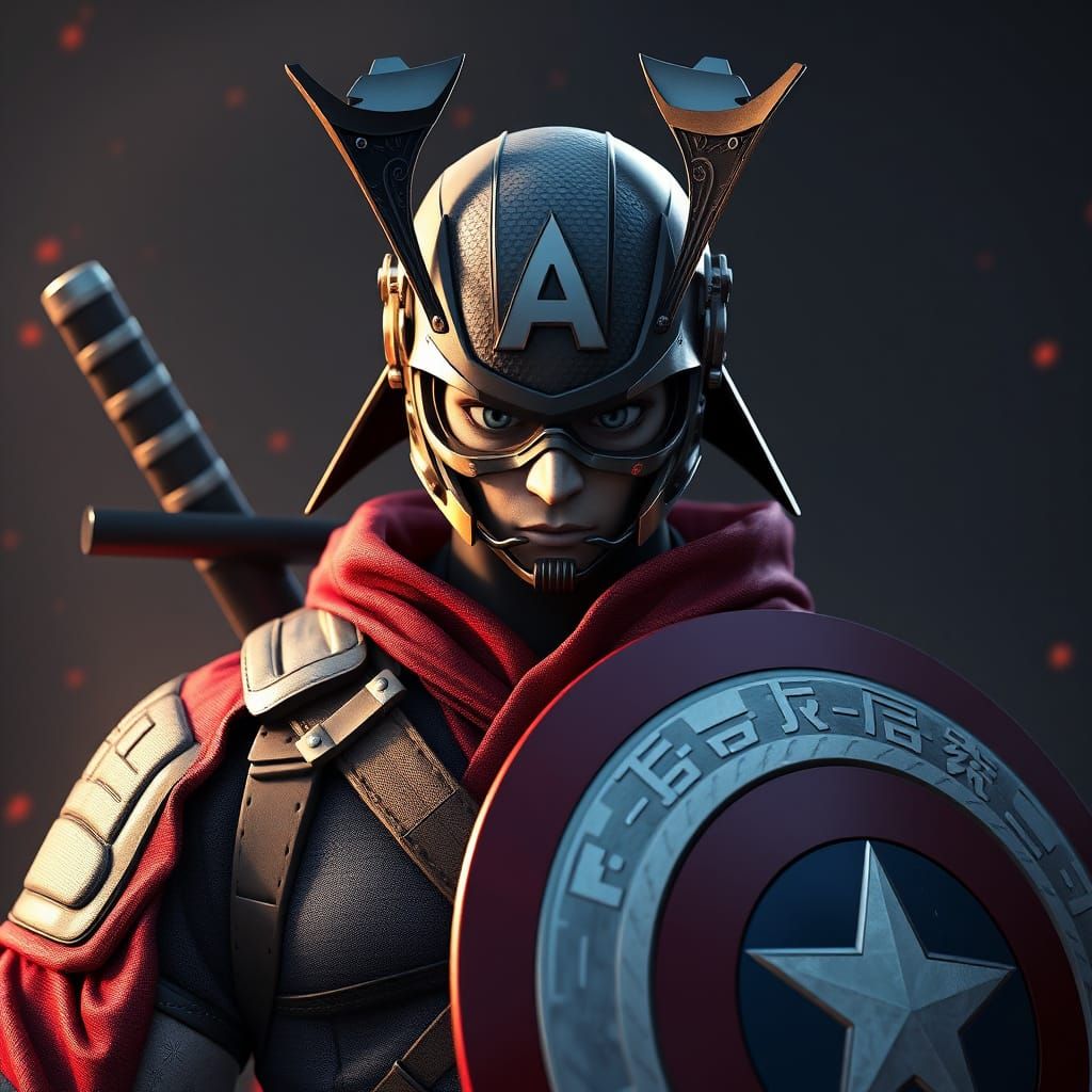 Captain America as Honor-Forged Samurai